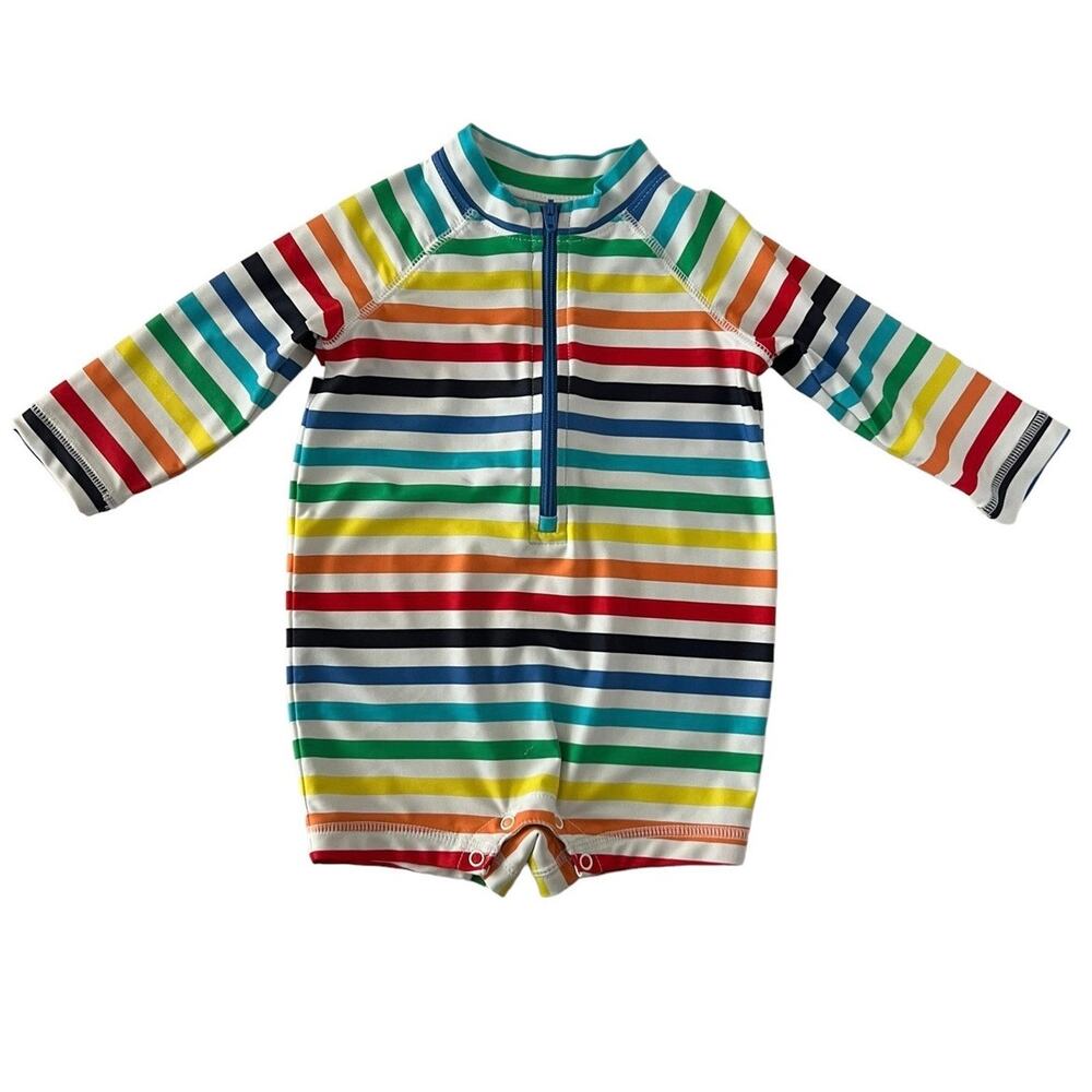 Primary rainbow strip swimsuit